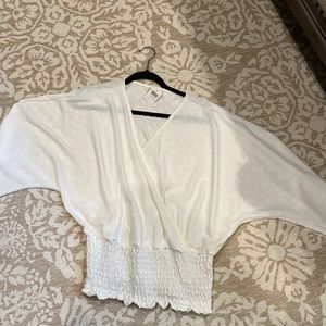 beautiful new white top. swiss dot detailing